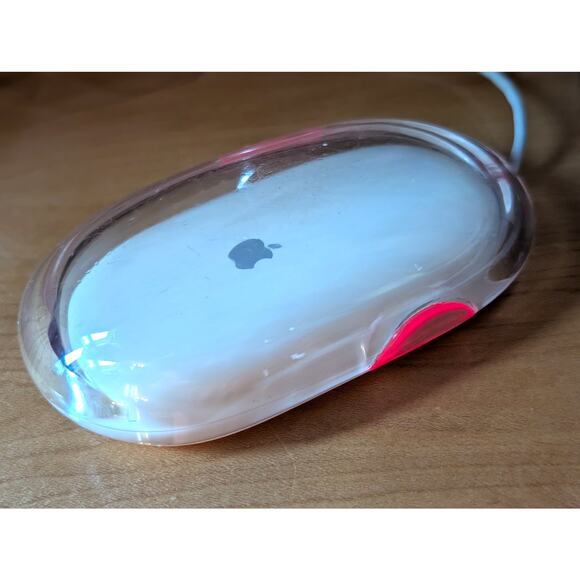 Vintage Apple USB Mouse Optical Apple Pro White Clear - Picture 1 of 7